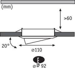 Paulmann Paulmann Zápustné svietidlo Quality výklopný max.50W 12V GU5,3 51mm kefu. železo 989.68 P 98968 98968
