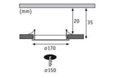 Paulmann Paulmann Vstavaný panel LED kruhové 12W 2700K Chróm mat IP44 920.74 P 92074 92074