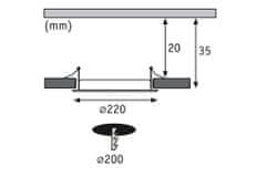 Paulmann Paulmann Vstavaný panel LED kruhové 18W 4000K Biela IP44 920.60 P 92060 92060