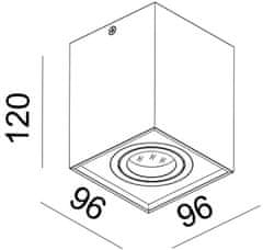 Light Impressions Light Impressions Kapego stropné prisadené svietidlo Dato 220-240V AC / 50-60Hz GU10 1x max. 50,00 W 96 mm strieborná 122417