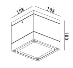 Light Impressions Light Impressions Kapego stropné prisadené svietidlo Mob Square II Anthracite 220-240V AC / 50-60Hz GX53 1x max. 9,00 W 108 mm antracit 730410