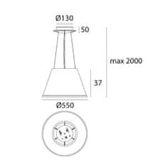 Artemide Artemide CHOOSE MEGA záves. 3X100W PERGAMEN 1124020A