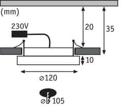 Paulmann Paulmann LED zabudovateľný panel Areo IP44 kruhové 120mm 8W nikel mat stmievateľné 929.36 P 92936 92936