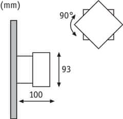 Paulmann Paulmann nástenné svietidlo LED cybo hranaté 2x3W šedá 100x100mm 180.02 P 18002 18002