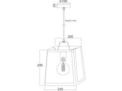 ACA ACA Lighting Vintage závesné svietidlo KS1444P1SWH