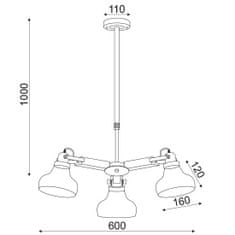 ACA ACA Lighting Vintage závesné svietidlo OD905003P