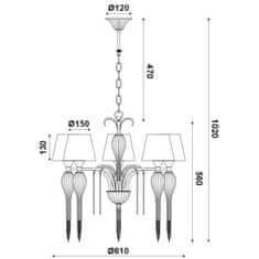 ACA ACA Lighting Textile závesné svietidlo EG170305PWFG