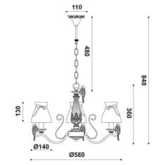 ACA ACA Lighting Textile závesné svietidlo EG166083PW