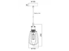 ACA ACA Lighting Vintage závesné svietidlo KS2047P1BK