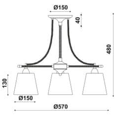 ACA ACA Lighting Vintage závesné svietidlo EG165073C