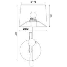 ACA ACA Lighting Textile nástenné svietidlo ML306421WS