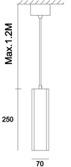 Light Impressions Light Impressions Kapego závesné svietidlo Polaris 220-240V AC / 50-60Hz GU10 1x max. 35,00 W 70 mm sivá 342095