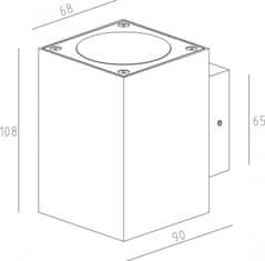 Light Impressions Light Impressions KapegoLED nástenné prisadené svietidlo Cubodo II Double DG Mini 220-240V AC / 50-60Hz 9,90 W 3000 K 440 lm 90 mm tmavosivá 731030