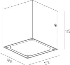 Light Impressions Light Impressions KapegoLED nástenné prisadené svietidlo Cubodo II Single SG 220-240V AC / 50-60Hz 8,50 W 3000 K 600 lm 108 mm striebornošedá 731025