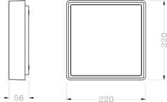 Light Impressions Light Impressions KapegoLED stropné prisadené svietidlo Quadro I 220-240V AC / 50-60Hz 10,00 W 3000 K 680 lm 220 mm sivá 348011