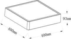 Light Impressions Light Impressions KapegoLED stropné prisadené svietidlo Quadro III 220-240V AC / 50-60Hz 21,00 W 3000 K 1280 lm 400 mm sivá 348007