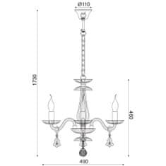 ACA ACA Lighting Crystal závesné svietidlo BLK80383PCC