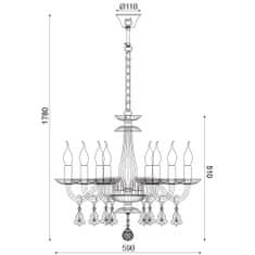 ACA ACA Lighting Crystal závesné svietidlo BLK80388PCC