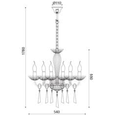 ACA ACA Lighting Crystal závesné svietidlo BLK80286PCC