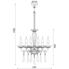 ACA ACA Lighting Crystal závesné svietidlo BLK80286PCG