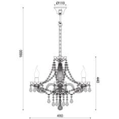 ACA ACA Lighting Crystal závesné svietidlo BLK80413PCG