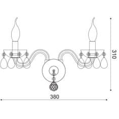 ACA ACA Lighting Crystal nástenné svietidlo BLK82042WWC