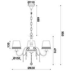 ACA ACA Lighting Textile závesné svietidlo EG167283PBW