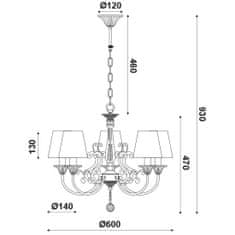 ACA ACA Lighting Textile závesné svietidlo EG169885PB