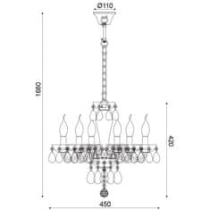 ACA ACA Lighting Crystal závesné svietidlo BLK82046PWC