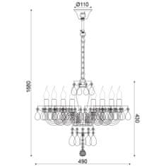 ACA ACA Lighting Crystal závesné svietidlo BLK82048PCC