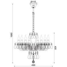 ACA ACA Lighting Crystal závesné svietidlo BLK82048PSGC