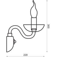 ACA ACA Lighting Crystal nástenné svietidlo BLK82181WSGC