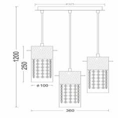 ACA ACA Lighting Crystal závesné svietidlo DLA6833