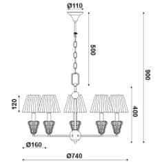 ACA ACA Lighting Textile závesné svietidlo EG168455PWA