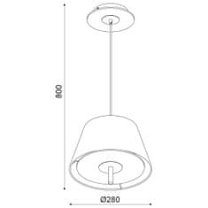 ACA ACA Lighting Textile závesné svietidlo ZM16281PC