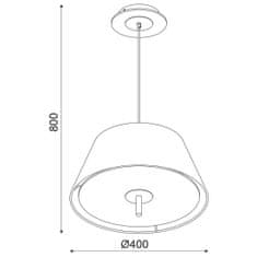 ACA ACA Lighting Textile závesné svietidlo ZM16403PG