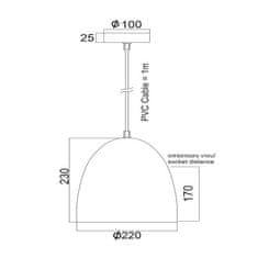 ACA ACA Lighting Style závesné svietidlo KS183222W