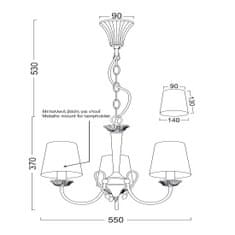 ACA ACA Lighting Textile závesné svietidlo DL8313