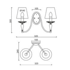 ACA ACA Lighting Textile nástenné svietidlo DL9502WWB