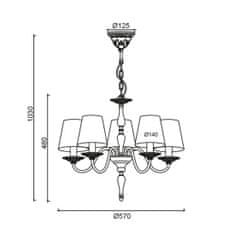 ACA ACA Lighting Textile závesné svietidlo DL9505PWB