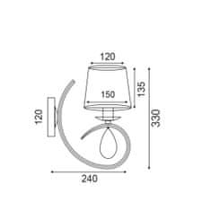 ACA ACA Lighting Textile nástenné svietidlo TNK81490CG1W