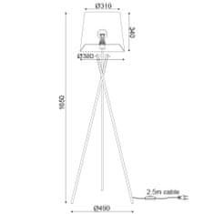 ACA ACA Lighting Prim stojanové svietidlo ML307211FW