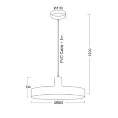 ACA ACA Lighting Prim závesné svietidlo OD5392MWH