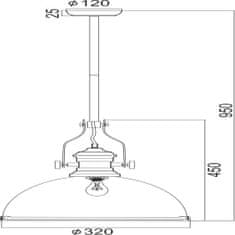 ACA ACA Lighting Vintage závesné svietidlo KS1300P311CP