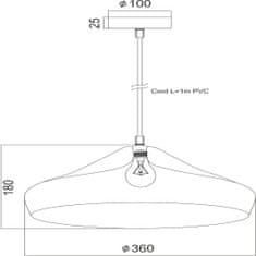 ACA ACA Lighting Vintage závesné svietidlo KS1422P361CP