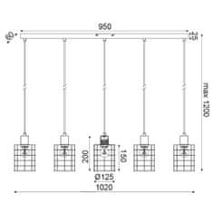 ACA ACA Lighting Vintage závesné svietidlo GN735PCE