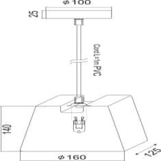 ACA ACA Lighting Vintage závesné svietidlo KS1435P131CH