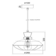 ACA ACA Lighting Vintage závesné svietidlo KS1463P1BK