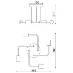 ACA ACA Lighting Vintage stropné svietidlo TNK933844CBK