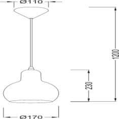 ACA ACA Lighting Vintage závesné svietidlo V292851PCL